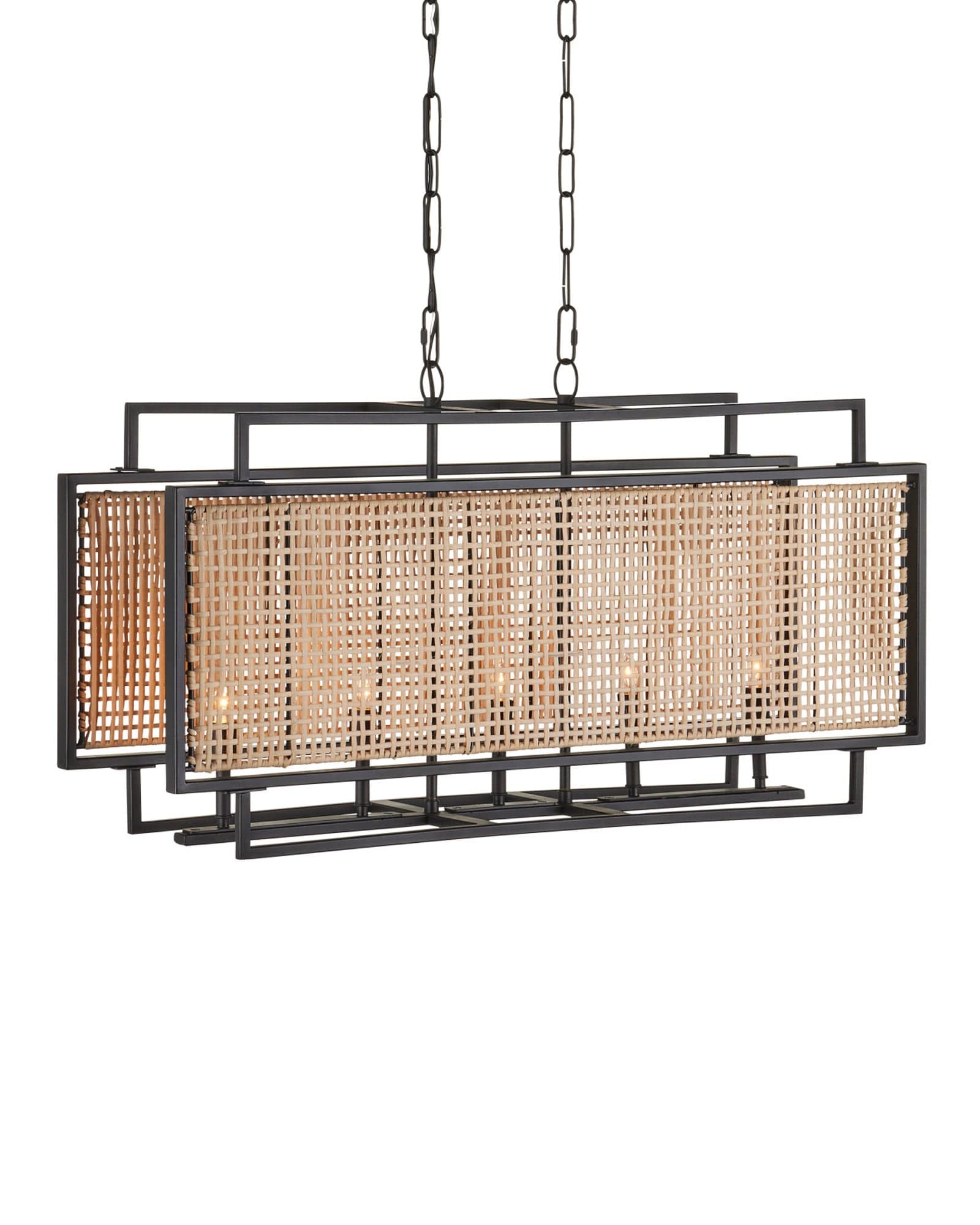 curreyandcompany Lighting Boswell Rectangular Chandelier