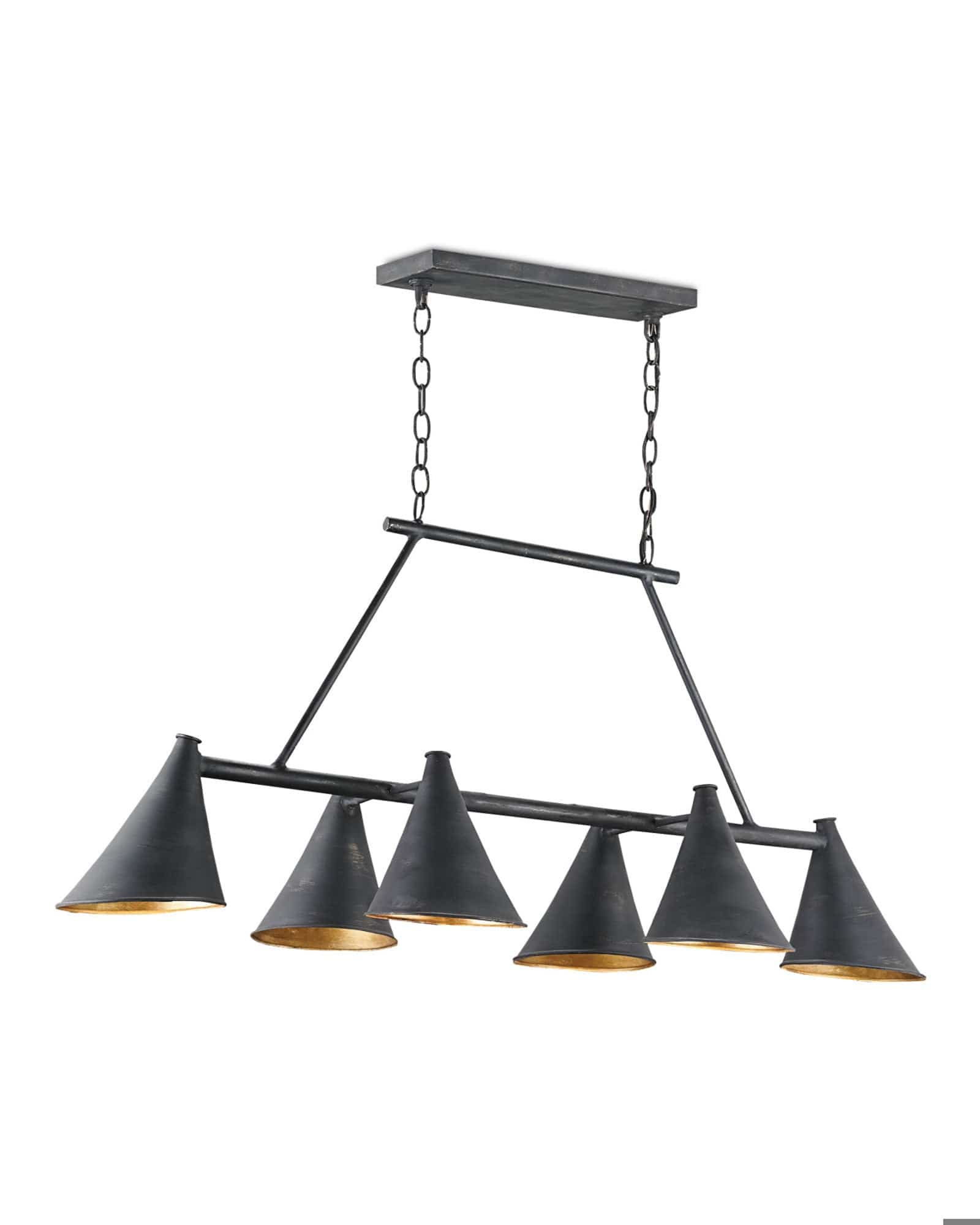 curreyandcompany Lighting Culpepper Black Rectangular Chandelier