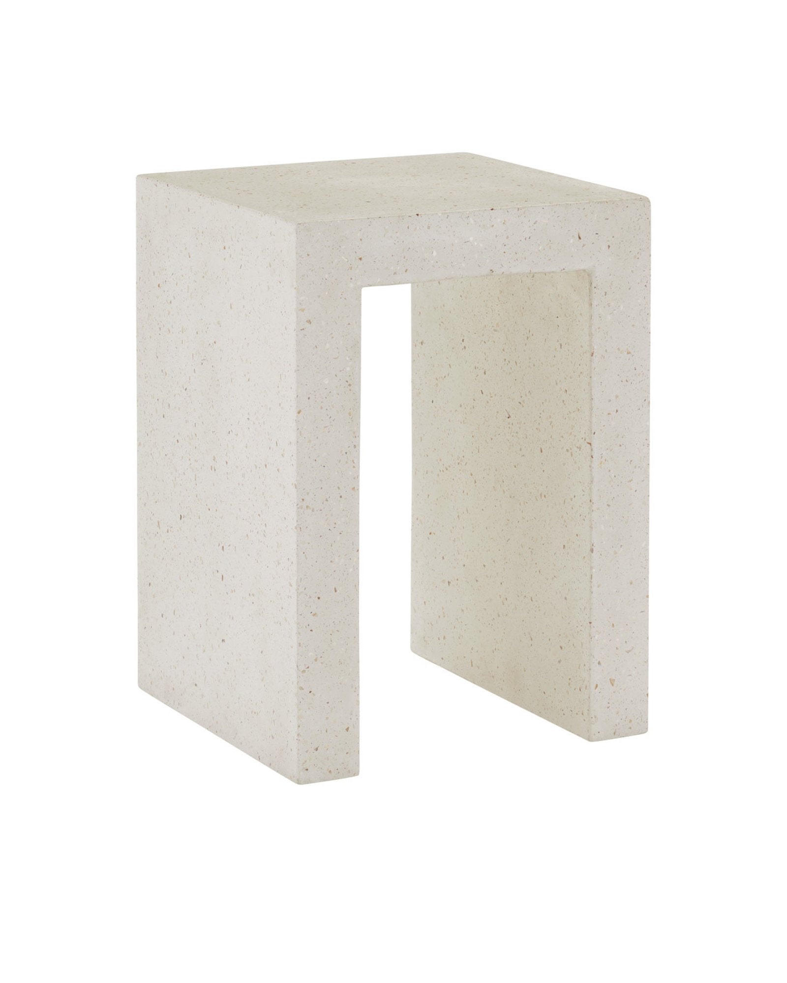 curreyandcompany Side Table Carson Ivory Terrazzo Accent Table