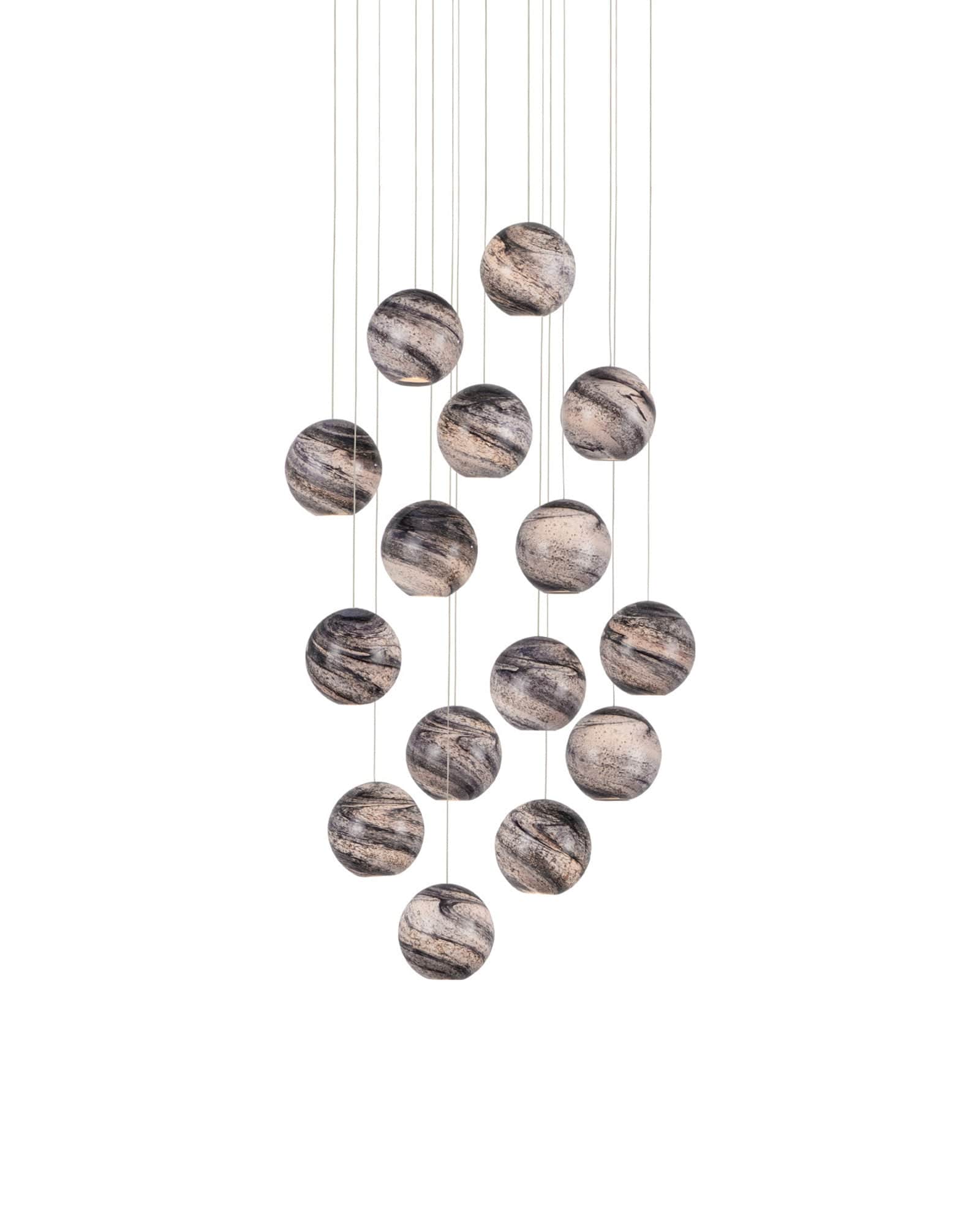 MONTY Lighting Palatino 15-Light Round Multi-Drop Pendant