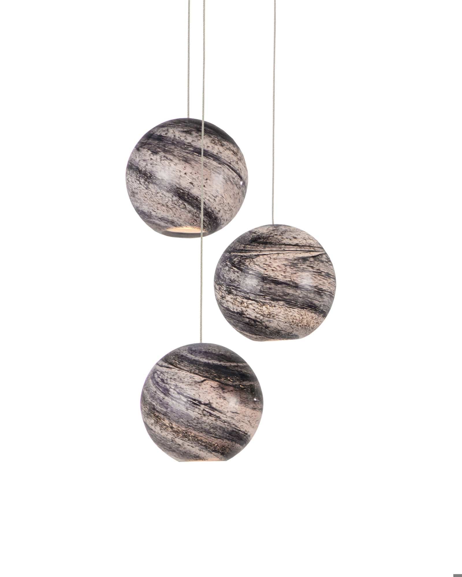 MONTY Lighting Palatino 3-Light Round Multi-Drop Pendant